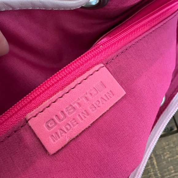 Gustto Large Light Pink Leather Bag Made in Spain - Picture 7 of 7